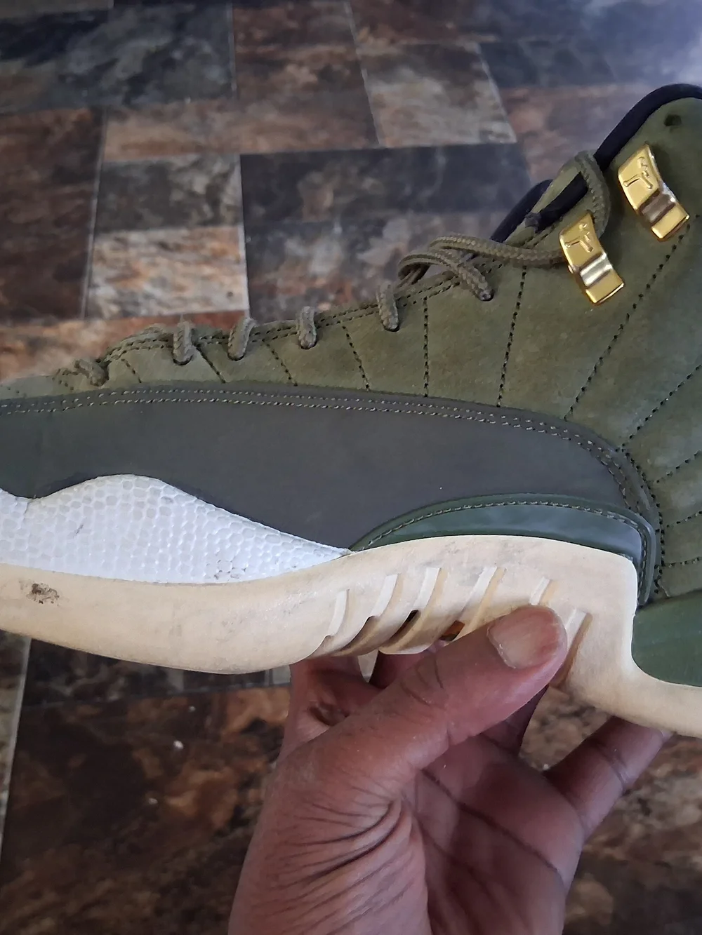Jordan Men's Olive Green Mid-Top Basketball Shoes